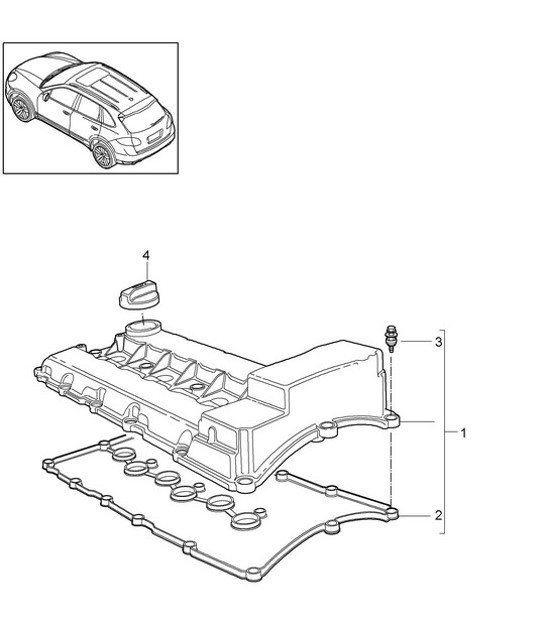Diagram 103-025 Porsche Cayenne S V6 3.0L Hybrid 380HP Engine