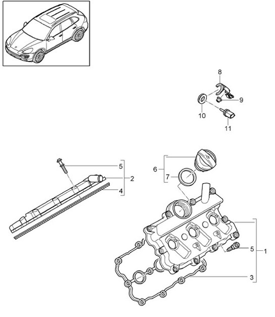 Diagram 103-035 Porsche Cayman S 3.4L 987C 2005-08 Motor