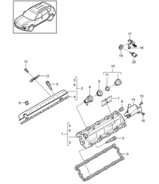 Coperchio valvola (Modello: CUDB,CUDC) Cayenne 92A (958) 4.2L DIESEL 2011-18 Coperchio valvola (Modello: CUDB,CUDC) Cayenne 92A (958) 4.2L DIESEL 2011-18
