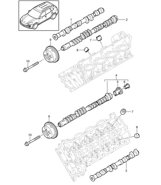 Diagram 103-050 Porsche Cayman S 3.4L 987C 2005-08 Engine