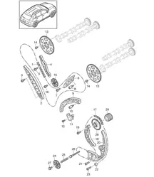 Steuerkette / Gleitschiene / Kettenspanner / Kettenrad (Modell: CRCA,CRCB, CNRB,CVVA, CVVB,CVVC) Cayenne 92A (958) 3.0L Diesel 05/2011-2018