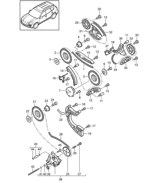 Diagram 103-087 Porsche Cayenne 92A (958) 2010-2017 Engine
