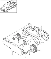 Tandriem / Tandriembeschermer (Model: 059E) Cayenne 92A (958) 3.0L Diesel >>05/2011 