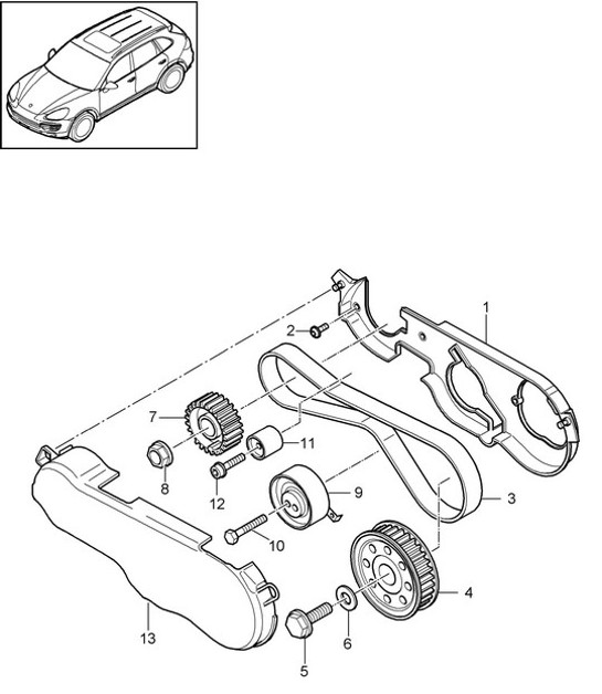 Diagram 103-090 Porsche 996 C4 3.4L 1997-08/01 引擎