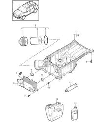 Oil-conducting housing / Oil filter / Heat exchanger (Model: 4802,4852, CFTB,CFT, CYXA,CYX) Cayenne 92A (958) 4.8L 2011-18