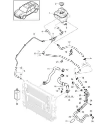 冷却液冷却系统/冷却液膨胀箱 (PR:D6V,D58, DT1,DT5,DU2, DU3) Cayenne 92A (958) 3.6L / 4.8L 2011-18