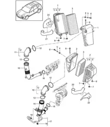 Luftfilter mit Anschlussteilen (PR:DU2,DU3) Cayenne 92A (958) 3.6L 2011-18