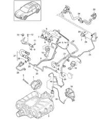 Adaptador de válvula de mariposa / Ventilación para tanque de combustible / Línea de vacío (Modelo: 06EC,CGEA, CGE,CGFA,CJT) Cayenne 92A (958) 3.0L HYBRID 2011-18