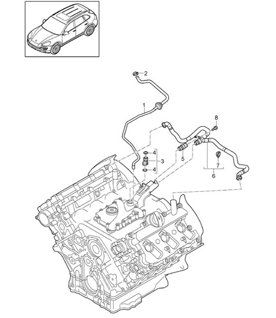 Diagram 107-022 Porsche Cayman S 3.4L 987C 2005-08 Engine