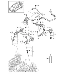 Tubo de recolección de combustible/inyector de alta presión/bomba de alta presión (Modelo: CURA,CUR, CXZA,CXZ) Cayenne 92A (958) 3.6L 2011-18