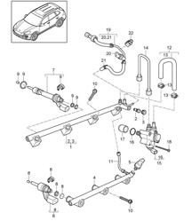 燃油收集管/高压喷油器/高压泵 (型号:5502,CEYA) 卡宴 92A (958) 3.6L 2011-18