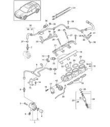 Fuel collection pipe / high-pressure injector / high pressure pump (Model: 06EC,CGEA, CGE,CGFA,CJT)  Cayenne 92A (958) 3.0L HYBRID 2011-18