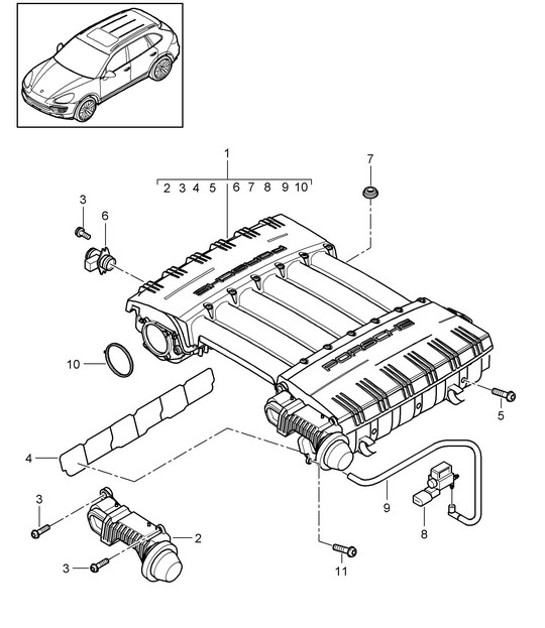 Diagram 107-055 Porsche Cayman GT4 718 4.0L / GT4 RS 718 4.0L 