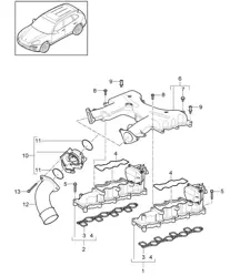 进气歧管 / 压力管 / 节气门适配器 (型号：CUDB,CUDC) Cayenne 92A (958) 4.2L 柴油 2011-18