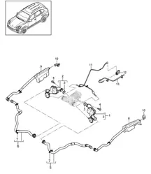 Laadluchtkoeler / drukleiding / zuigleiding (Model: CURA,CUR, CXZA,CXZ) Cayenne 92A (958) 3.6L >>2016
