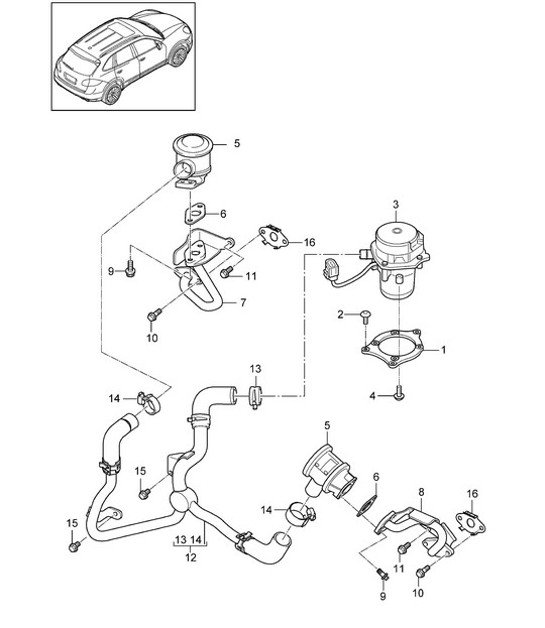 Diagram 108-005 Porsche Panamera S V8 4.8L 引擎
