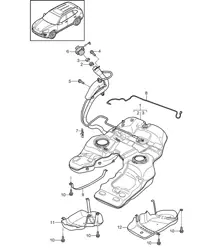 Fuel tank with: Accessories (PR:2G0) Cayenne 92A (958) DIESEL 2011-18