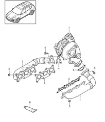 Exhaust system / Exhaust manifolds (Model: CRCA,CRCB, CNRB,CVVA, CVVB,CVVC) Cayenne 92A (958) 3.0 DIESEL 05/2011-18