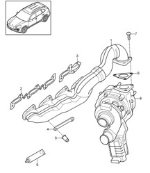 Exhaust system / Exhaust manifolds (Model: CUDB,CUDC) Cayenne 92A (958) 4.2L DIESEL 2011-18 Exhaust system / Exhaust manifolds (Model: CUDB,CUDC) Cayenne 92A (958) 4.2L DIESEL 2011-18