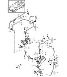 Turbocompresor de gases de escape / Tubo de aceite para turbocompresor de gases de escape (Modelo: 4852,CFTB, CFT) Cayenne 92A (958) 4.8L Turbo 2011-18