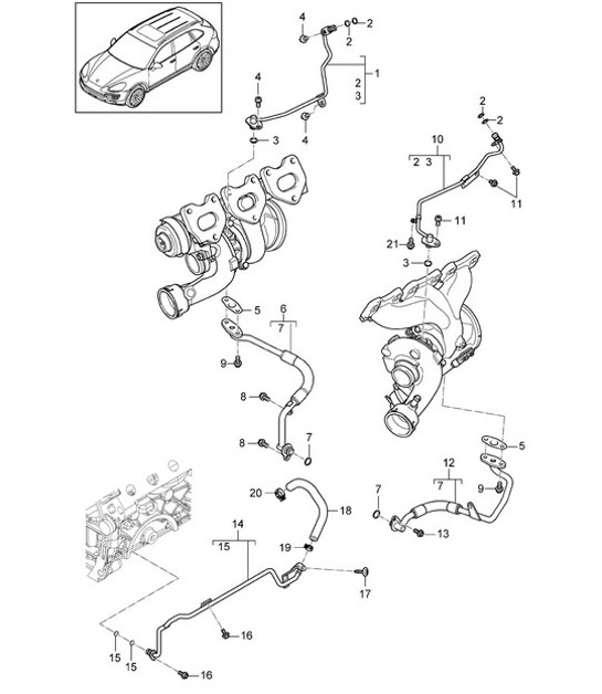 Diagram 202-062 Porsche Cayman S 3.4L 987C 2005-08 Fuel System, Exhaust System