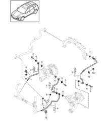 Exhaust gas turbocharger / Water cooling (Model: 4852,CFTB, CFT,CYXA,CYX) Cayenne 92A (958) 4.8L Turbo 2011-18