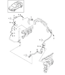Koelvloeistofleiding voor uitlaatgasturbocompressor (model: CURA,CUR, CXZA,CXZ) Cayenne 92A (958) 3.6L 2011-18