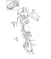 Exhaust gas turbocharger / Oil pipe (Model: 059E) Cayenne 92A (958) 3.0L DIESEL >>05/2011