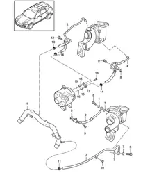 Turbocompresor de gases de escape / Alternador / Refrigeración por agua (Modelo: CUDB,CUDC) Cayenne 92A (958) 4.2L DIESEL 05/2012-18