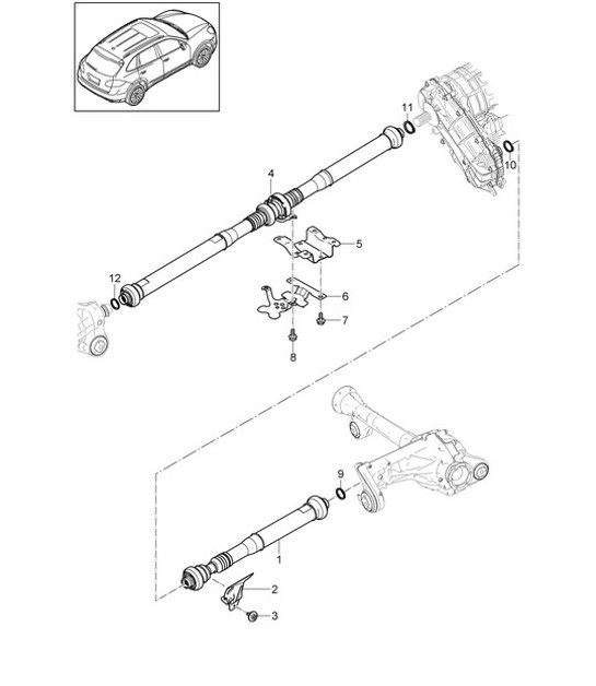 Diagram 305-030 Porsche Cayenne Turbo V8 4.8L Benzina 500 CV Trasmissione
