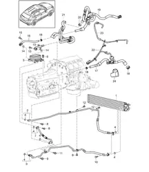 Tiptronic / 齿轮油冷却器 / 散热器 / 油管 (PR:DU2,DU3, G1G) Cayenne 92A (958) 3.6L 2011-18