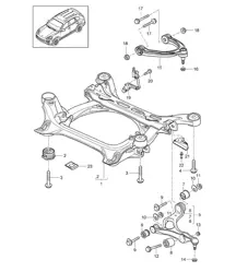 Telaio ausiliario / Braccio oscillante / Regolazione assetto fari / Sensore di livello Cayenne 92A (958) 2015>>