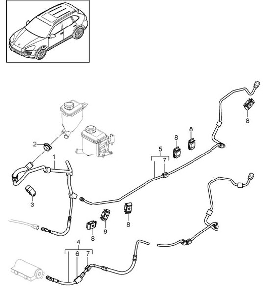 Diagram 402-025 Porsche Cayenne 92A (958) 2010-2017 Front Axle, Steering 