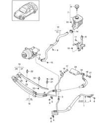Barra estabilizadora / Tuberías / Compartimento motor / Contenedor de aceite (CFTB,CFT, CURA,CUR, CXZA,CXZ+ PR:0AW) Cayenne 92A (958) 3.6L / 4.8L 2015>>