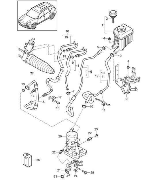 Diagram 403-017 Porsche 911 & 912 (1965-1989) Front Axle, Steering 