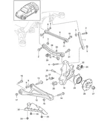 Eje trasero / Porta rueda / Horquilla / Biela / Buje de rueda / Protector antigravilla Cayenne 92A (958) 2015>>