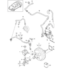 Maître-cylindre de frein / Servofrein / Conduite de dépression Cayenne 92A (958) 2015>>