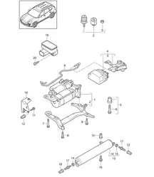 Adaptives Fahrwerk / Kompressor / Druckspeicher / Beschleunigungssensor (PR:1BK) Cayenne 92A (958) 2011-18