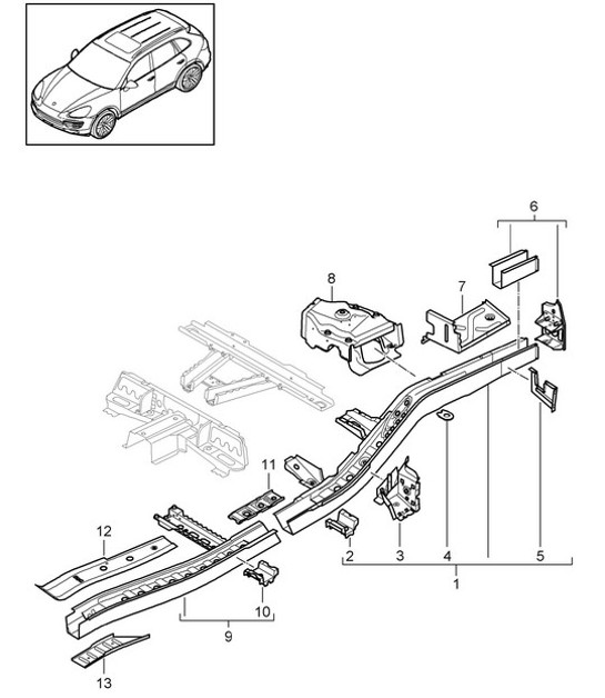 Diagram 801-025 Porsche 911 & 912 (1965-1989) Body