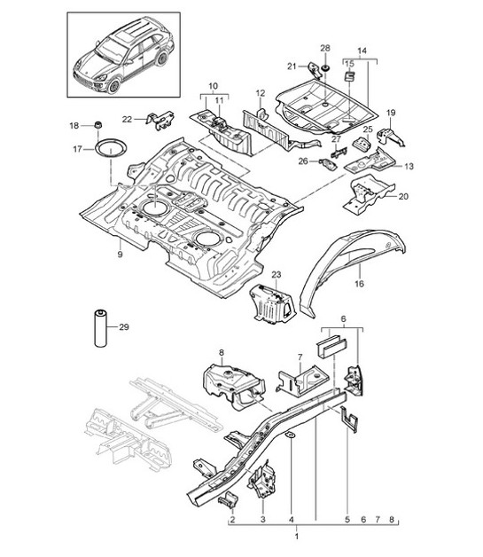 Diagram 801-028 Porsche Cayenne S 4.5L V8 2003>> Body