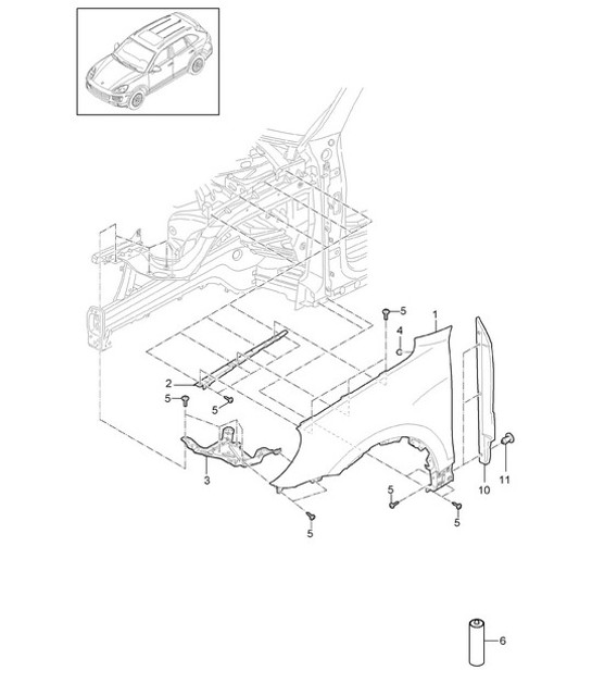 Diagram 801-042 Porsche Cayenne Turbo 4.5L 2003>> Body