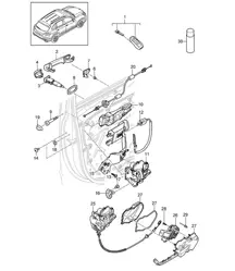 Door handle / Door lock - FRONT - Cayenne 92A (958) 2015>>