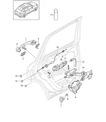 Deurgreep / Deurslot - ACHTER - Cayenne 92A (958) >>2014