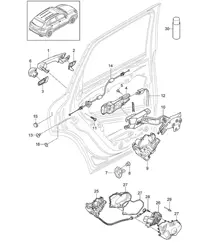 Deurgreep / Deurslot - ACHTER - Cayenne 92A (958) 2015>>