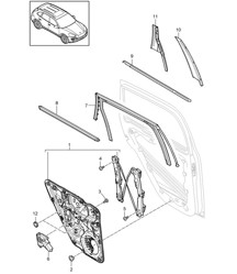 Window regulator / Assembly carrier - REAR - Cayenne 92A (958) 2011-18