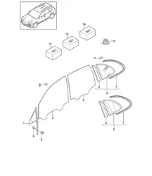 Window glasses - SIDE - Cayenne 92A (958)  2017>>