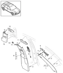 Trim / A-pillar / B-pillar / c-pillar / and deformation element - UPPER - Cayenne 92A (958) 2011-18