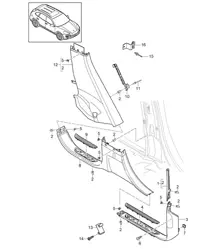 Trim / A-pillar / B-pillar / c-pillar / Sill trim strip / inscriptions/lettering - LOWER - Cayenne 92A (958) 2011-18