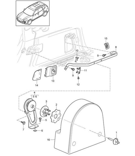 Diagram 807-040 Porsche Panamera 4S V6 Turbo 3.0L 4WD (420 ch) Carrosserie