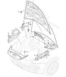 Insonorizzazione/Rivestimento/Vano motore Cayenne 92A (958) &gt;&gt;2014